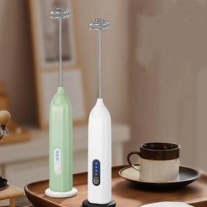 Mousseur à lait sans fil en gros, batteur portatif Type-C en acier inoxydable, mini-mélangeur pour café et cappuccino - Product Image 1