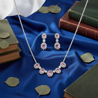 Parure de bijoux tendance style dessin animé, bijoux fins bohèmes de luxe léger, tournesol en zircon blanc, collection Saint-Patrick, vente en gros