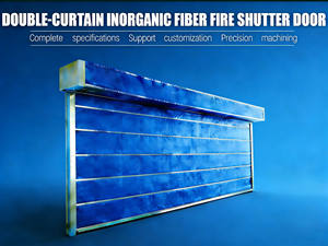 Fabricant de rideaux coupe-feu, vente directe d'usine, rideau coupe-feu automatique, rideaux d'entrepôt industriel, tissu ignifuge multicouche - Product Image 1