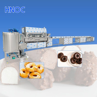 Chaîne d'enrobage de gâteaux HNOC, machine de recouvrement et d'enrobage de biscuits et de chocolats, modèle de table