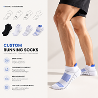Chaussettes de course personnalisées respirantes avec soutien de la voûte plantaire, logo personnalisé, emballage en gros, OEM