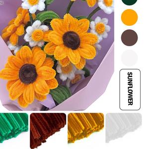 Juguetes de peluche creativos, ramos de tela, regalos de vacaciones, <span class=keywords><strong>girasoles</strong></span>, ramo de punto hecho a mano, juguete realista - Product Image 2