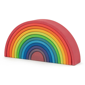 Jouets de construction éducatifs modernes <span class=keywords><strong>en</strong></span> <span class=keywords><strong>bois</strong></span> <span class=keywords><strong>Grimms</strong></span> Little House Rainbow Village pour enfants de 2 à 4 ans - Product Image 5