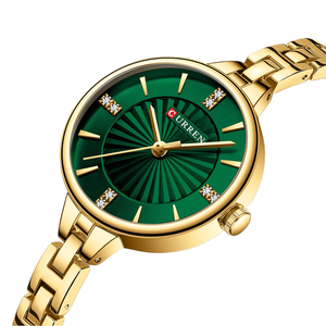 Montre à quartz pour femme Curren 9097, luxe, mode, boîtier en alliage, bracelet en acier inoxydable, étanche 3ATM, dernier modèle, haute qualité - Product Image 1