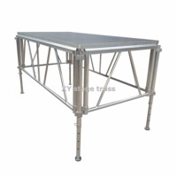 Plateforme de scène modulaire en aluminium, scène portable à hauteur réglable pour concert, mariage, spectacle
