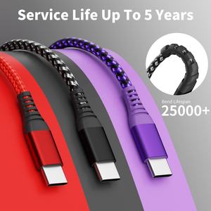 Téléphone portable tressé en nylon 3/6/10FT tressé USB C type-c charge rapide données SYNC chargeur câble <span class=keywords><strong>cordon</strong></span> - Product Image 5