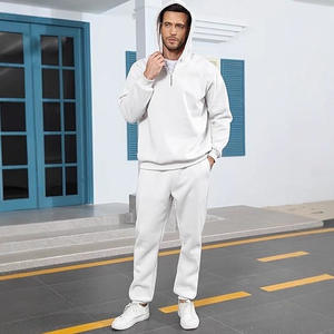 Setelan Olahraga 2 Potong untuk Pria: Hoodie Berlapis Fleece dengan Resleting 1/4 dan Celana Jogger dengan Manset Elastis untuk Gym, Lari, dan Latihan. - Product Image 4