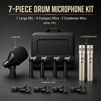 Microphone de batterie NXN-7PC – Kit portable avec micro dynamique filaire pour diffusion en direct