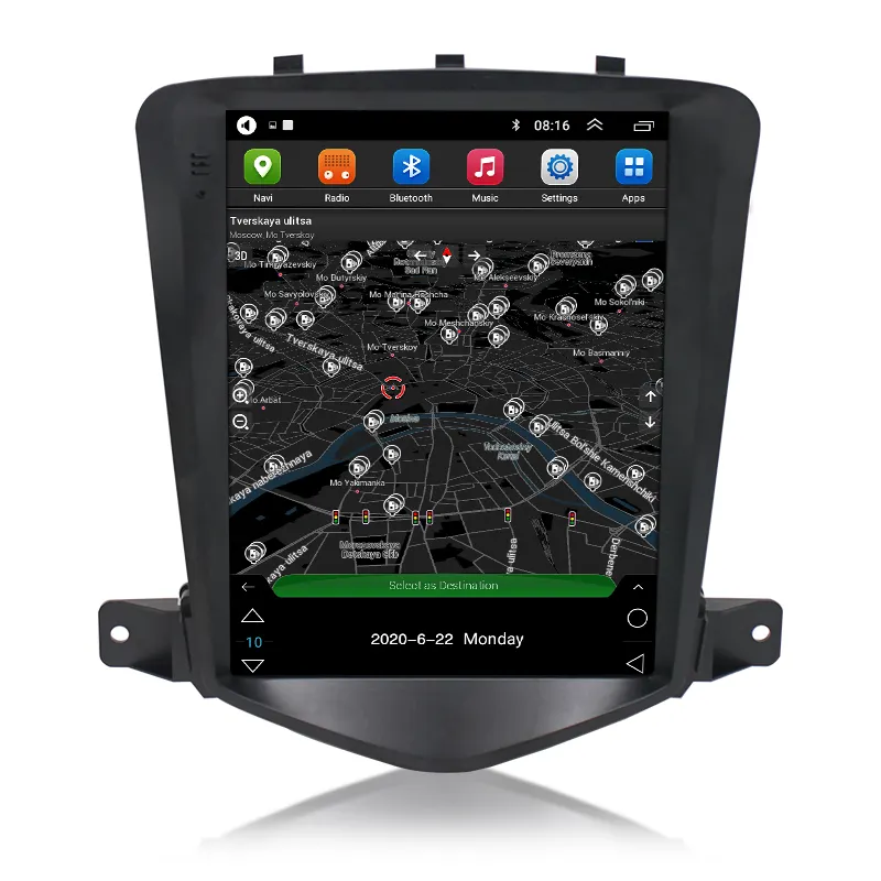 Auto-Video-Player Für Chevrolet Cruze J300 2008-2012 Tesla-Stil Bildschirm Android 10 Autoradio Navigation Stereo-DVD