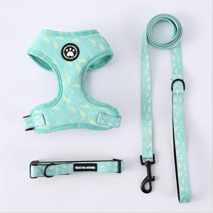 Arnés para Perro Ajustable y Ecológico con Estampado Floral de Leopardo, Cierre de Botones, con <span class=keywords><strong>Collar</strong></span> y Correa a Juego para Pasear - Product Image 3