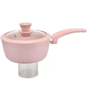 Set di pentole in alluminio forgiato padella per il latte da 18cm con coperchio padella per salsa 1.5QT con coperchio in vetro padella antiaderente