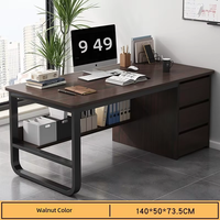 Bureau informatique moderne et minimaliste avec tiroirs, poste de travail pour employés et professionnels des finances, bureau d'étude individuel pour la maison en MDF