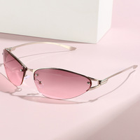 Lunettes de soleil métalliques ovales demi-cerclées de haute qualité, style classique rétro vintage, de luxe, unisexe, en promotion