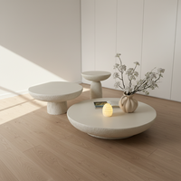 Table de salle à manger/café ronde en ciment moderne personnalisable de haute qualité, faite à la main, décorative, durable, imperméable, meubles de maison