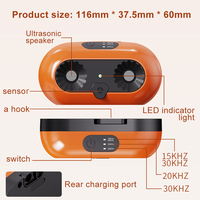 Dispositivo de entrenamiento sónico LED recargable por USB, el más vendido, antiladridos, no irritante, ULTRASÓNICO, para disuadir ladridos de perros, hecho de plástico