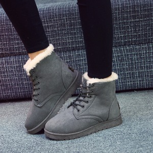Botines con logotipo personalizado para <span class=keywords><strong>mujer</strong></span>, <span class=keywords><strong>botas</strong></span> <span class=keywords><strong>de</strong></span> nieve con forro <span class=keywords><strong>de</strong></span> piel y suela gruesa, para invierno, envío directo - Product Image 5