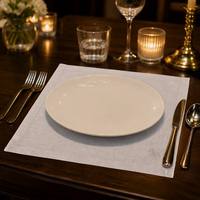 Set de table en coton avec logo personnalisé, blanc cassé, brodé, pour hôtel, restaurant, salle à manger, OEM disponible