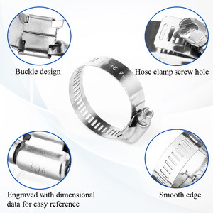 American Type Ss 304 Band Stainless Steel Perforated Band Worm Gear Drive Automotive Adjustable Metal <strong>Hose</strong> Clamps - Product Image 2