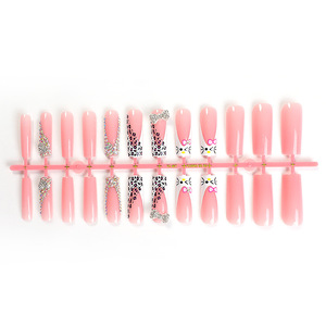 24 <span class=keywords><strong>faux</strong></span> <span class=keywords><strong>ongles</strong></span> à presser avec motif sapin de Noël, style français, à paillettes brillantes et rayures, avec colle, <span class=keywords><strong>pour</strong></span> femmes - Product Image 4