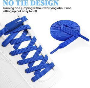 네오-우즈 100% 폴리에스터 플랫 탄성 노타이 신발끈 (스니커즈 및 플랫 슈즈용) 스트레치 타이리스 신발끈 (아동 및 성인용) - Product Image 4