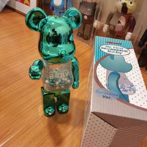 Chiaki màu đen vàng gấu bạo lực gấu mạ trong suốt hồ màu xanh lá cây chiaki tự làm <span class=keywords><strong>bearbrick</strong></span> 400% nhựa gấu Đồ chơi con số - Product Image 5