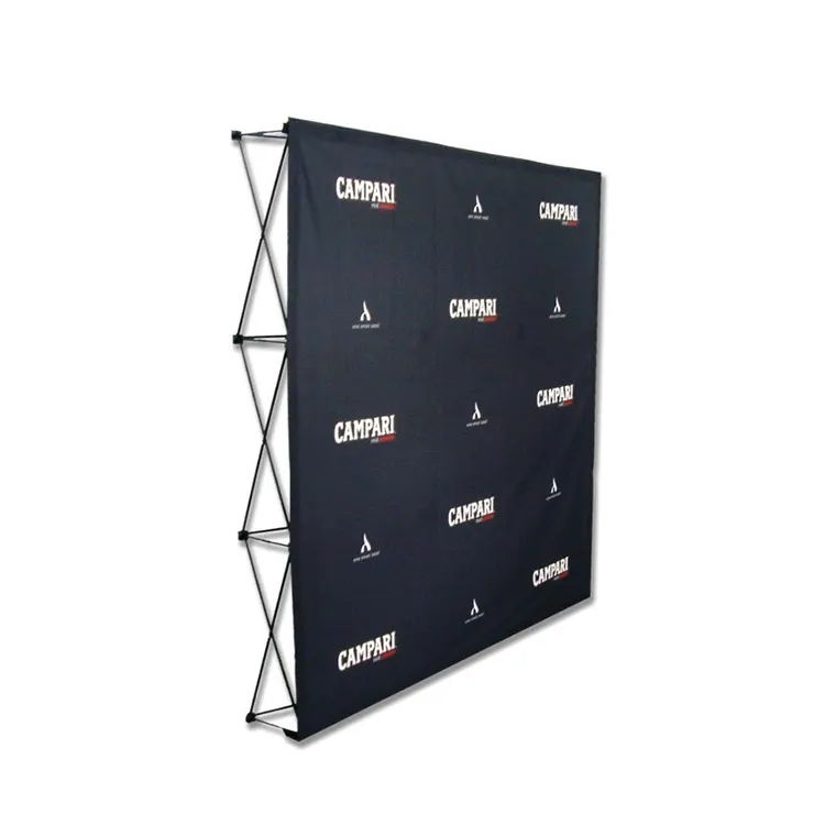 Spanningsstof Pop-Up Displaystandaard Aluminium Achtergrond Rechte Cabine Frame Voor Reclame Draagbare Banner Stand