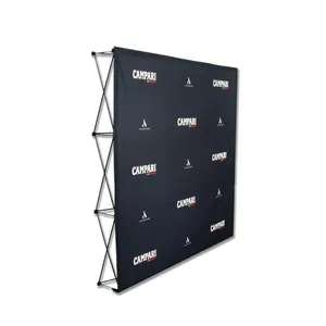 Tension Fabric Pop Up Display Stand Aluminum Backdrop Straight Booth Frame For Advertising Portable Banner Stand