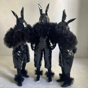Traje <span class=keywords><strong>de</strong></span> conejo <span class=keywords><strong>de</strong></span> espejo negro personalizado, disfraz <span class=keywords><strong>de</strong></span> actuación <span class=keywords><strong>de</strong></span> escenario <span class=keywords><strong>de</strong></span> Carnaval, disfraz <span class=keywords><strong>de</strong></span> Club <span class=keywords><strong>de</strong></span> Halloween, disfraz <span class=keywords><strong>de</strong></span> tela, gafas, Robot - Product Image 2