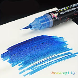 金属亚克力闪光颜料笔，渐变闪光书法软头细线笔，用于绘画、书法、着色 - Product Image 4