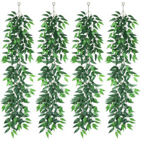 Vigne artificielle de feuilles d'Elaeagnus, Décoration de table à manger, Vigne artificielle verte à suspendre au mur, Vigne artificielle verte pour mariage