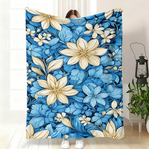 Couverture en flanelle florale, plaid, couverture de sieste, résistante à la décoloration, légère pour la chaleur hivernale, impression personnalisée, vente en gros - Product Image 5