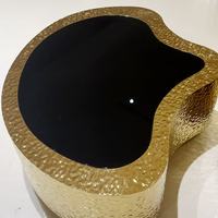 Ensemble de tables basses irrégulières en acier inoxydable sur mesure, mobilier de luxe moderne pour hall d'hôtel et projets de bureaux
