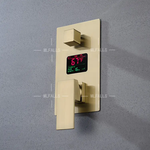 Set Doccia a Parete in Ottone ad Alta Pressione con Getto a Pioggia Caldo e Freddo, Doccetta e Spruzzo Massaggiante - Product Image 5