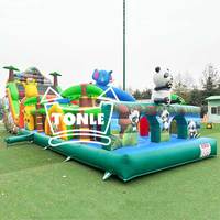Parcours d'obstacles gonflable pour enfants, jeux de zoo d'animaux en plein air, personnalisés, commerciaux, à vendre