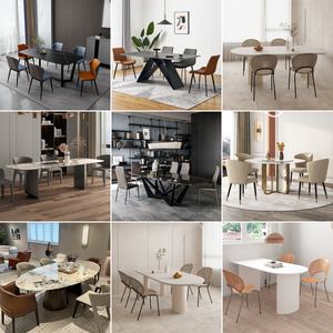 OKF <span class=keywords><strong>Table</strong></span> à manger <span class=keywords><strong>ronde</strong></span> extensible multifonctionnelle en pierre frittée de luxe à double usage avec <span class=keywords><strong>rallonge</strong></span> - Product Image 6