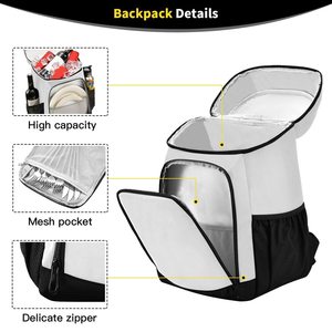 High End Luxury Custom Design Outdoor 12oz Light Brown Canvas Cooler Thermal Office Box Insulated <b>Lunch</b> <b>Bag</b> <b>Backpack</b> for Picnic - Product Image 4