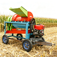 Machine à décortiquer le maïs portable multifonctionnelle avec roues, facile à utiliser pour le maïs, le soja, le sorgho et le millet