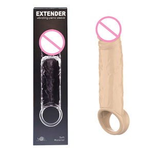 Manchon d'agrandissement du pénis, retardateur d'éjaculation, anneau pénien, jouets sexuels pour hommes et femmes, <span class=keywords><strong>orgasme</strong></span>, préservatif vibrant à 7 fréquences, cristal - Product Image 1