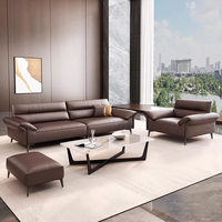 Ensemble de canapés de réception et de négociation en cuir PU écologique, style moderne et minimaliste, trois places, dossier droit, pour bureau