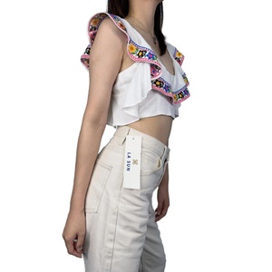 Blusa Casual Moderna para Mujer, Blusa Bohemia con Bordado de Algodón y Cuello en U - Product Image 5