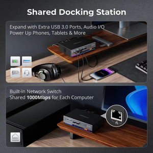 TESmart DP <span class=keywords><strong>1</strong></span>.<span class=keywords><strong>4</strong></span> Dual 8K @ 60Hz 4K @ 144Hz <span class=keywords><strong>KVM</strong></span>-<span class=keywords><strong>Switch</strong></span> für <span class=keywords><strong>2</strong></span> PCs und <span class=keywords><strong>2</strong></span> Monitore mit Multi-PC-Steuerung, Drag-and-Drop-Datei freigabe - Product Image 6