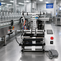 Machine d'étiquetage de bouteilles rondes semi-automatique à écran tactile PLC Core 190 avec imprimante à jet d'encre pneumatique pour la date