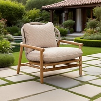 Meubles en bois de teck massif d'extérieur moderne nordique Table basse à dossier haut canapé simple pour terrasse jardin cour Villa balcon