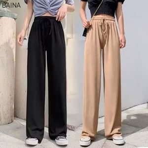Pantalones Largos Casuales de Verano para Mujer, de Cintura Alta, Pierna Ancha, de Seda Helada - Product Image 3