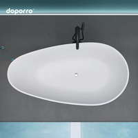 Baignoire autoportante Doporro Allemagne, style minimaliste moderne, avec jupe intégrale, 1,5 m, pour usage domestique, petits appartements, salles de bain, baignoire double, hôtel