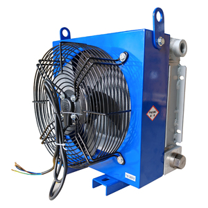 HM personalizzato 12v 24v 220v 380v alluminio olio di raffreddamento doppio singolo ventilatore scambiatore di calore colore giallo blu radiatore piastra del motore - Product Image 1