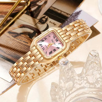 Nouvelle Arrivée Montres Carrées à Quartz Bracelet en Acier Inoxydable Style Luxe Léger et Tendance pour Femmes, Cadeau Personnalisé pour Dames, Fabrication Fournisseur