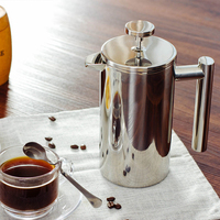 Cafetière de camping à presse française Cafetière de voyage, presse française portable à double paroi isolée en acier inoxydable Presse française