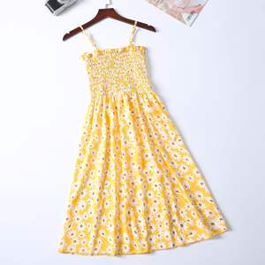 <span class=keywords><strong>Envío</strong></span> de la gota Vestido de gasa suave Mujer Verano Playa Viaje Sin mangas Daisy Halter Lindo Floral Chica Vestido informal - Product Image 3