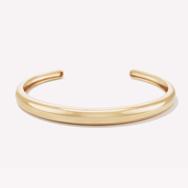 2022 Trending Gold Plated 925 Sterling Silver Dome Cuff Bangle Cheap Bangle